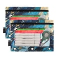 thumbnail image 5 of 2 Pack Pencil Pouch for 3 Ring Binder Zipper Pencil Case Blue Marble Golden Clear Window Pencil Bag Organizers, 5 of 6