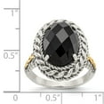 thumbnail image 4 of 925 Sterling Silver With Real 14kt Antiqued Onyx Ring Size: 7; for Adults and Teens; for Women and Men, 4 of 6