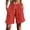 Red, variant on Yievot Women's Casual Shorts 7 Inch Inseam Drawstring Elastic Waist Relaxed Fit Summer Beach Vacation Shorts