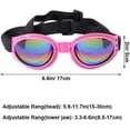 thumbnail image 3 of Juego de 2 gafas protectoras para perros, correa ajustable, protección ocular para viajes y esquí, gafas de sol impermeables para perros (negro, rosa), 3 of 5