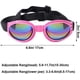 thumbnail image 3 of Juego de 2 gafas protectoras para perros, correa ajustable, protección ocular para viajes y esquí, gafas de sol impermeables para perros (negro, rosa), 3 of 5