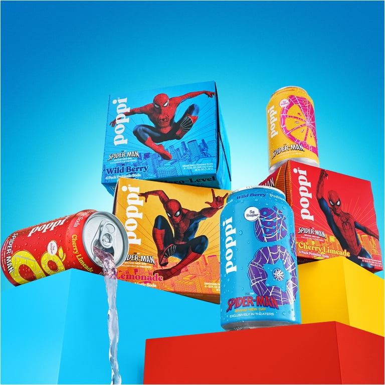 poppi, Prebiotic Soda, Cherry Limeade 12 fl oz, 4 Pack Cans