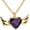 Gold, variant on Purple Heart Crystal Wing Cremation Locket Necklace for Ashes Urn Jewelry for Women