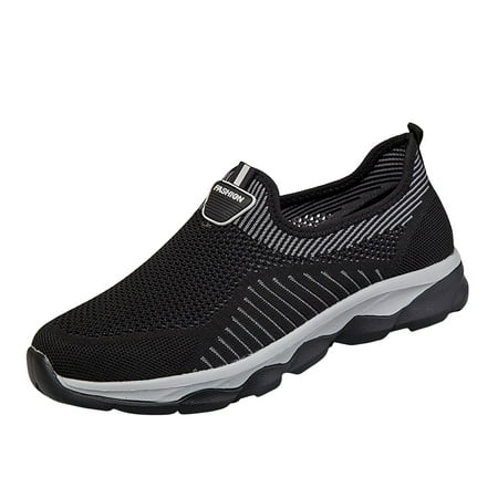 XDDST Comfortable Shoes for Men Four Seasons Couple Shoes Flying Weave Mesh Hollow Mesh Lazy Sports Leisure Running Shoes