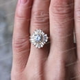 thumbnail image 4 of CHIRAGEMSJEWELS Yellow Gold Anniversary Ring Round Starburst Engagement Ring Baguette Halo Moissanite Wedding Ring Promise Ring Anniversary Gift, 4 of 4
