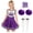 Purple, variant on Aislor Girls 4 Pieces Cheer Uniform Cheer Leader Outfit Halloween Christmas Party Green 2-3