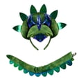 thumbnail image 4 of Diadema de dinosaurio con cola, decoración creativa, accesorio fotográfico divertido para eventos, juegos de rol verde, 4 of 7