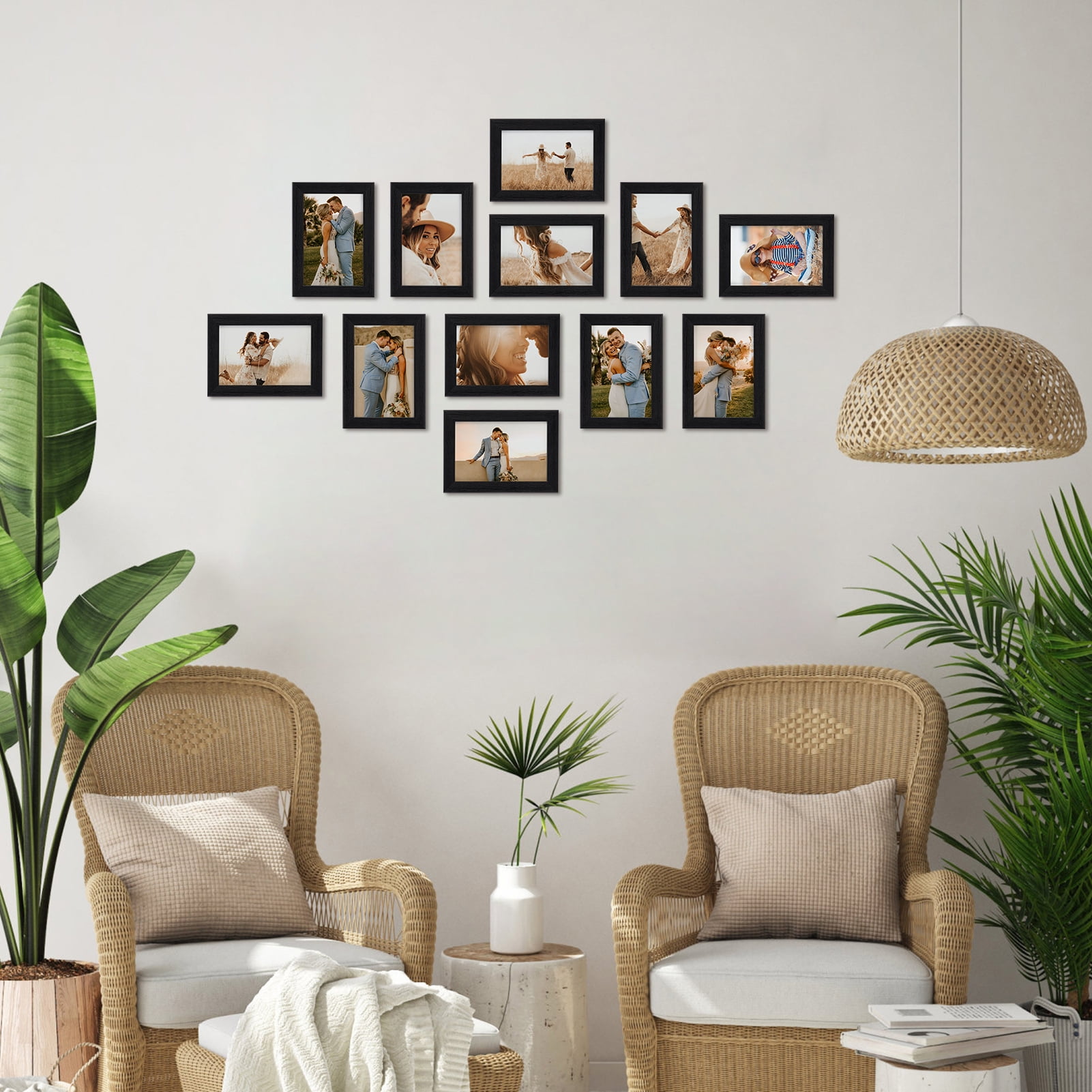 12-Pack 5x7 Black Picture Frames for Wall or Tabletop