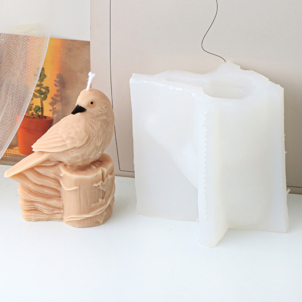 Geemin Standing Owl Silicone Mould Parrot Candle Molds Plaster Molds Ornament Molds
