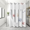thumbnail image 3 of Lfeey No Hook Shower Curtain with Snap Liner, Spring Floral Shower Curtain for Bathroom, Machine Washable, 71x71 inch, 3 of 6