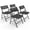Black, variant on WASUHE 4 Pack Folding Chair, 350 Lb Weight Capacity, Fold chair with Breathable Seat Indoor/Outdoor for Picnic,Races, Parties & Weddings, White