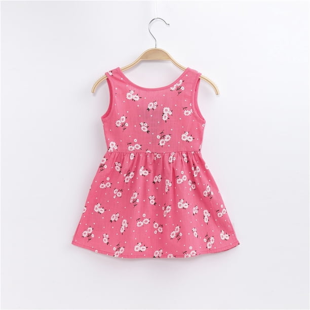 Vestidos sin mangas con estampado de flores para niñas de 1 a 7 años, ropa para niños, vestido de princesa de verano, vestido de desfile de baile de fiesta para niños, atuendo Tan Jianjun unisex