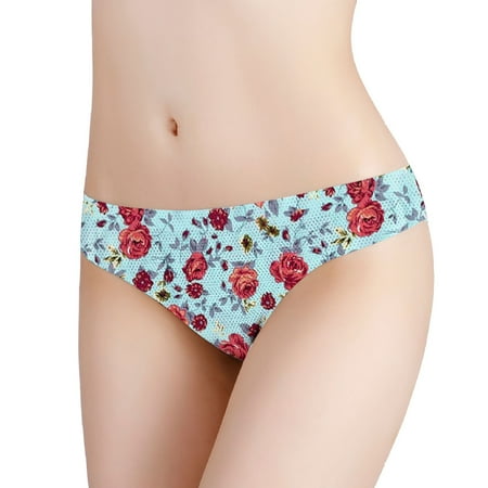 

Dadaria Womens Underwear Cheeky Lace Silky Comfy Low Waist Breathable Nylon Has Elasticity Underpant Light blue XXS Female