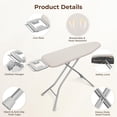 thumbnail image 6 of Yaheetech Foldable Ironing Board, Heavy Duty Iron Board with 9 Adjustable Heights, 4 Layer Cover and Safety Iron Rest, 52X14 Compact and Space Save, Gray, 6 of 9