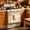 B29.92"L x 21.26"W, variant on Oven Skirt Curtain with Pockets, Handmade Modern Farmhouse Kitchen Decor, Ribbon Ties Tabs Ruffled Trim for Dishwasher, Washing Machine, Range Clutter Cover