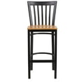 thumbnail image 6 of Flash Furniture HERCULES Series Black School House Back Metal Restaurant Barstool - Natural Wood Seat, 6 of 7
