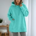 thumbnail image 1 of Cozy Chandails à Capuchon et Chandails en Molleton pour Femmes à Manches Longues Col Rond avec Poche Solide Coupe Ample pour Usage Quotidien Décontracté, 1 of 4