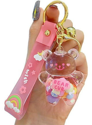 Cute Glitter Bear Shaped Liquid Sequin Key Ring/Key Chain