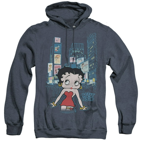 Betty Boop Square Adult Heather Hoodie Sweatshirt Navy