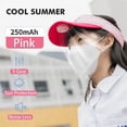 thumbnail image 3 of Sombrero con visera para niñas con ventilador personal sin aspas, ventilador portátil con visera y protección UV para niños de 4 a 15 años (rosa), 3 of 5