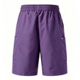 thumbnail image 4 of Domuza Bermuda Shorts for Women Casual Lightweight Quick Dry Cargo Shorts Knee Length Drawstring High Waisted Outdoor Hiking Short with Pockets Purple XXXL, 4 of 8