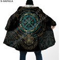 thumbnail image 3 of Capa gruesa y cálida con capucha para hombre, abrigo de armadura vikinga con símbolo de tatuaje, abrigo con estampado 3D, bata de lana a prueba de viento, manta con capucha-4, 3 of 4