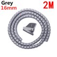 thumbnail image 1 of 2/1M Flexible Spiral Cable Wire Protector Cable Organizer Computer Cord Protective Tube Clip Organizer Clamps Management Tools 16mmx2m Gray, 1 of 6