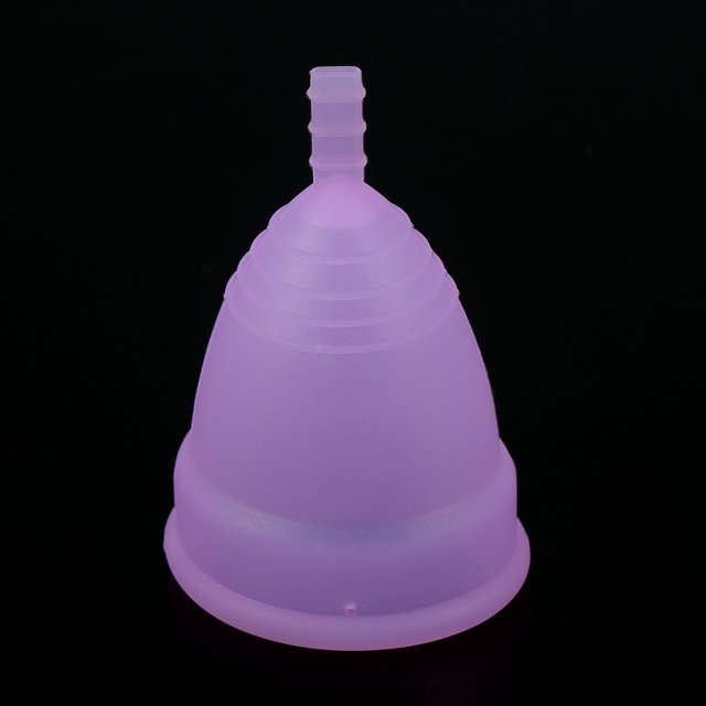 Copa menstrual reutilizable de silicona femenina a prueba de fugas copa menstrual menstruación herramienta de cuidado de la salud púrpura L