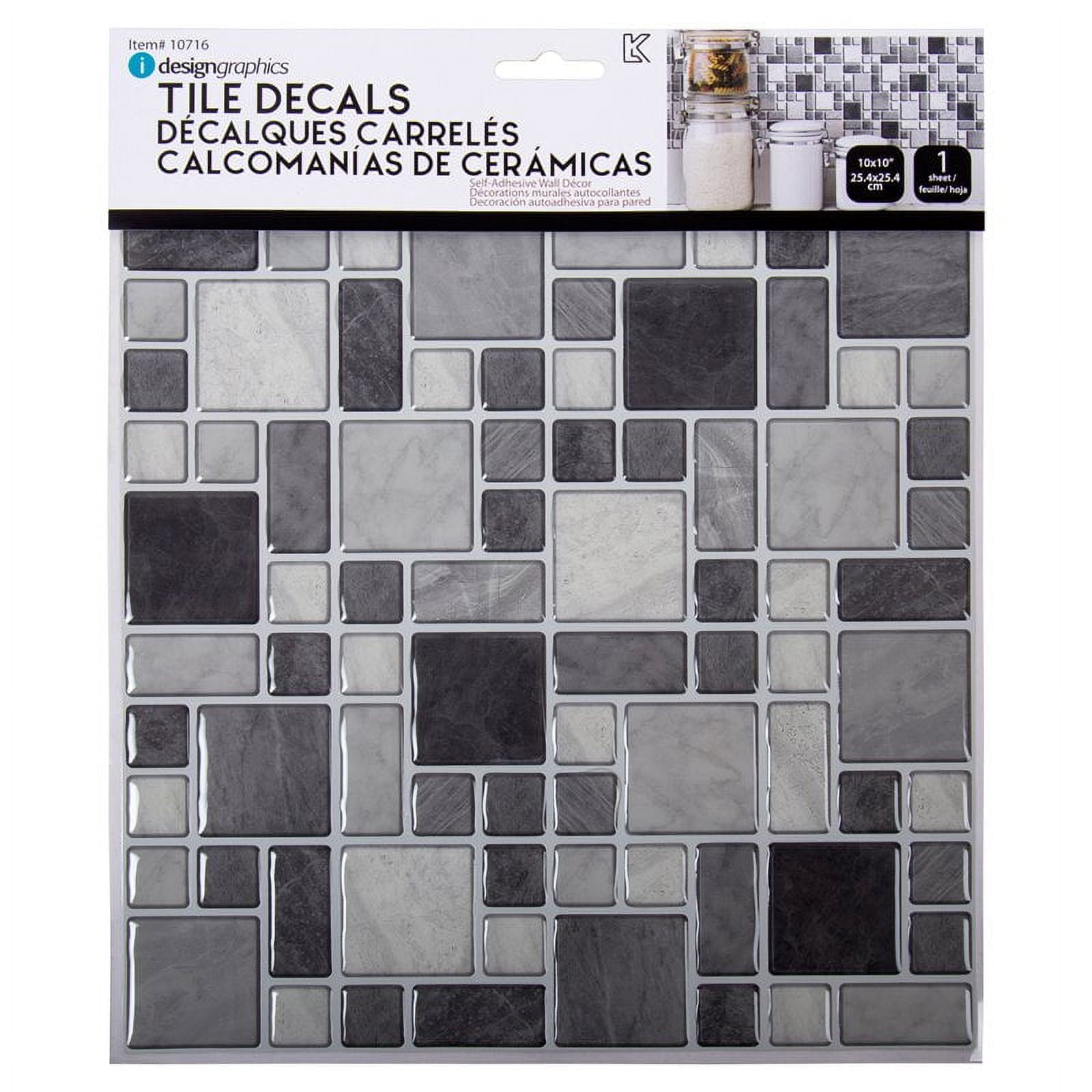 Truu Design Self-Adhesive Multi Square Peel and Stick Backsplash Wall Tiles