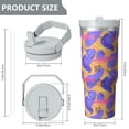 thumbnail image 4 of Modern 30oz Handheld Travel Tumbler with Handle – Double Wall Stainless Steel Insulated Cup, Flip Straw Lid, Leak-Proof & BPA-Free for Hot and Cold Drinks – Durable Coffee & Juice Mug White, 4 of 7