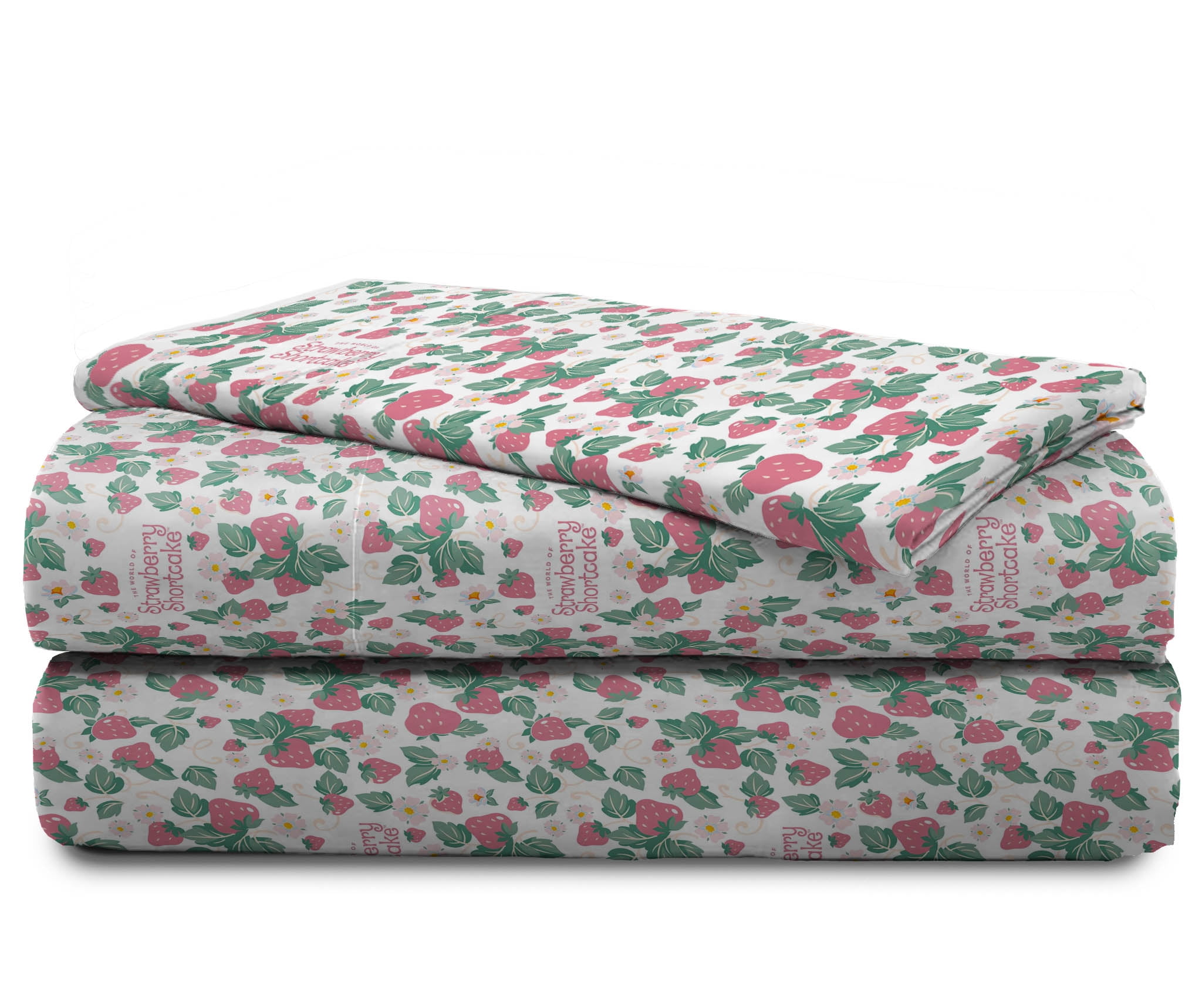 Wildbrain Strawberry Shortcake Berry Meadows 3 Piece Twin Size Kids Sheet Set - Kids Bedroom Décor