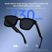 Smart Bluetooth Glasses with Camera, 1080p Video Recording Wearable Glasses, Multifunctional Wireless Audio Glasses with Headphone, Outdoor Sports Camera Sunglasses with Intelligent Voice Assistant,