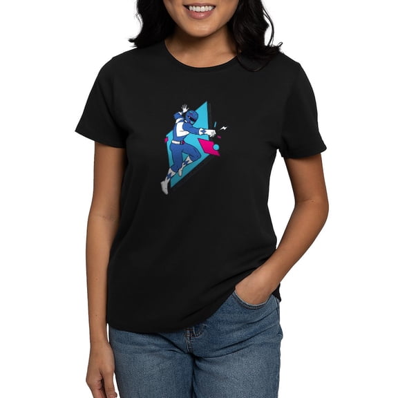 CafePress - Power Rangers Blue Ranger Pu Women's Value T Shirt - Women's Traditional Fit Dark T-Shirt