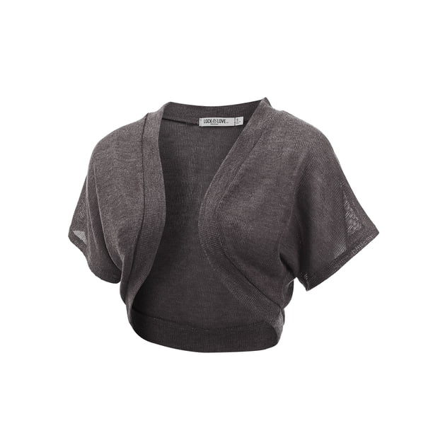 Made by Johnny Women's Short Sleeve Shrug Open Cardigan XL