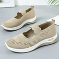 thumbnail image 4 of Mepaouo Women's Woven Orthopedic Slip on Shoes Walking Arch Support Diabetic Running Sneakers Khaki 8, 4 of 6