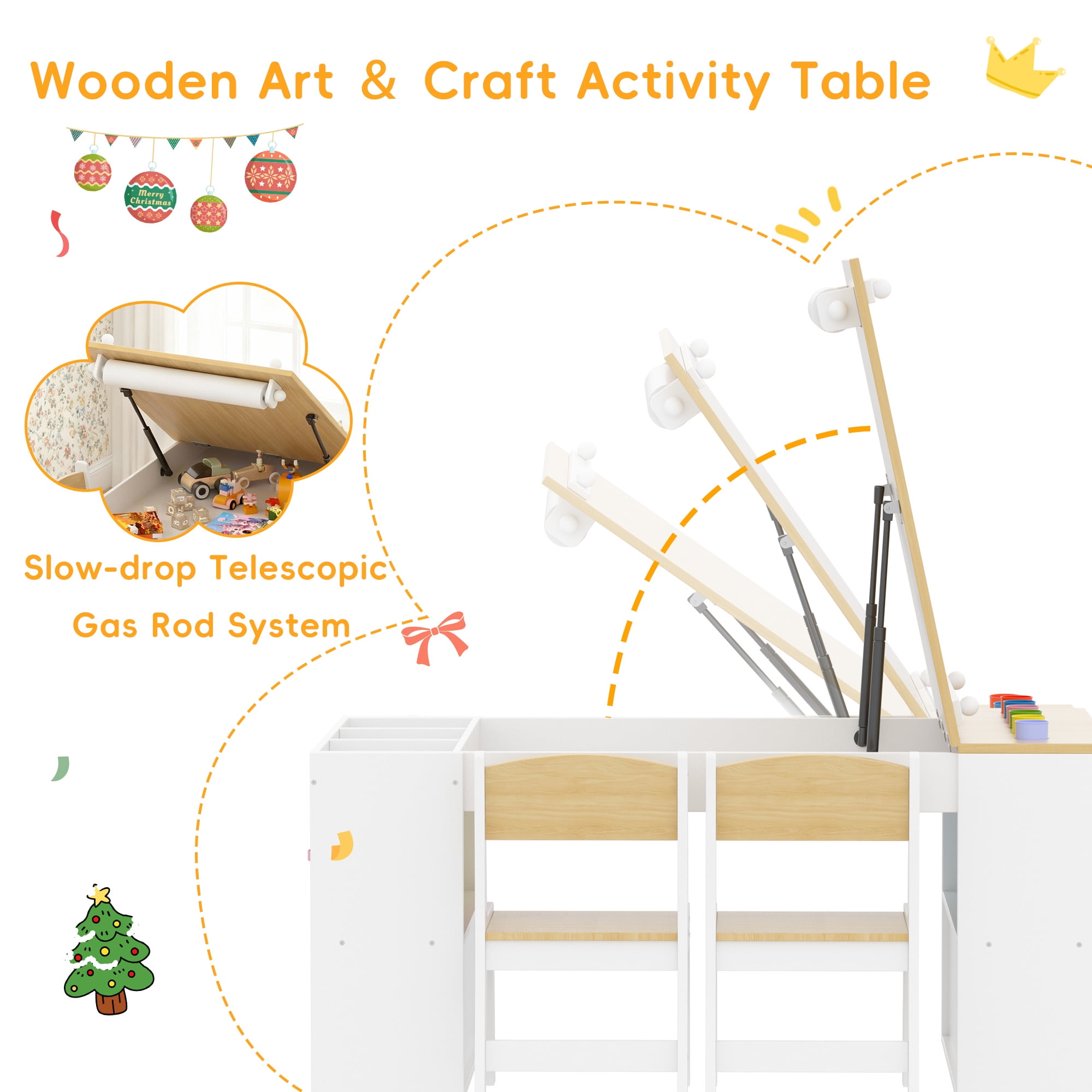 Reasea Kids Adjustable Activity Table and Chair Set,Kids Activity Center