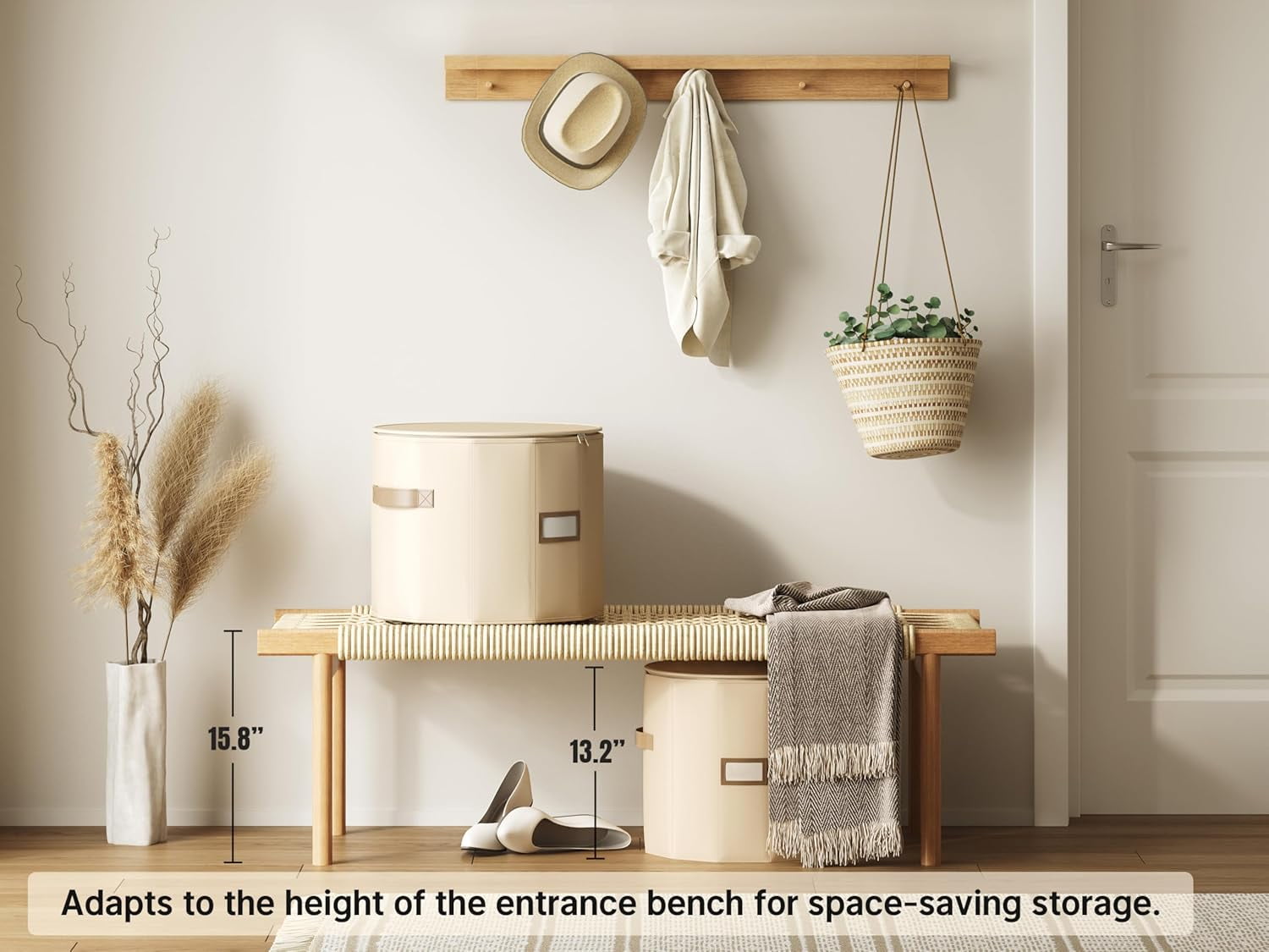 Shoe Organizer for Closet with Adjustable Dividers for Closet, Foldable Shoe Storage Box