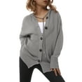 thumbnail image 2 of Qiylii Women’s Knitted Cardigan Solid Color Long Sleeve Hooded Long Sweater, 2 of 9
