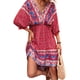 thumbnail image 2 of TRKIYQC Vestido Retro para Mujer, Media Manga Estampado Floral Dobladillo Irregular Cuello en V Casual Club Party Vestido de una Sola Pieza TRKIYQC moda, 2 of 7