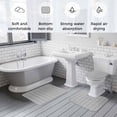 thumbnail image 5 of Gray Striped Bath Mat 3 Piece Bathroom Rug Set, Modern Abstract Art Geometric Stripes Non Slip Bath Rug Contour Mat and Toilet Lid Cover, Absorbent Shower Mats Soft Bath Rugs and Mats Sets, 5 of 8