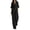 Black, variant on XFeng Linen Blend Wide Leg Jumpsuit for Women, V Neck High Waist One Piece Outfit for Casual Summer Wear