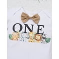 thumbnail image 5 of FYMNSI Toddler Baby Boys First Birthday Wild One Animal Outfit Romper Suspenders Shorts Hat Photo Shoot Clothes, 5 of 9