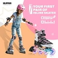 thumbnail image 3 of 2PM SPORTS Cytia Pink Girls Adjustable Illuminating Inline Skates with Light up Wheels, Fun Flashing Beginner Roller Skates for Kids - Pink Medium(13C-3Y US), 3 of 7
