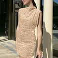 thumbnail image 6 of Lorytime Sequin Bodycon Dress for Women Mini Bodycon Gown Solid Cocktail Dresses Sleeveless Party Dresses, 6 of 9