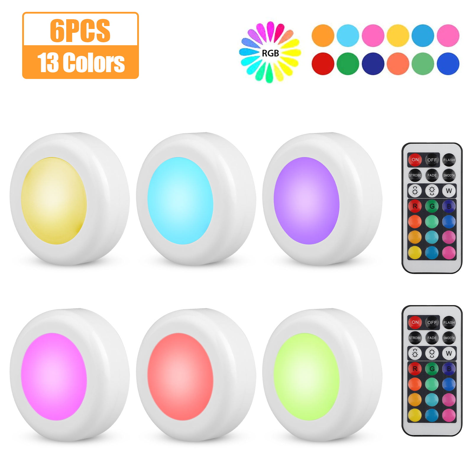 Details about   16 Color RGB Wireless LED Under Cabinet Light Battery Operated Remote Control 