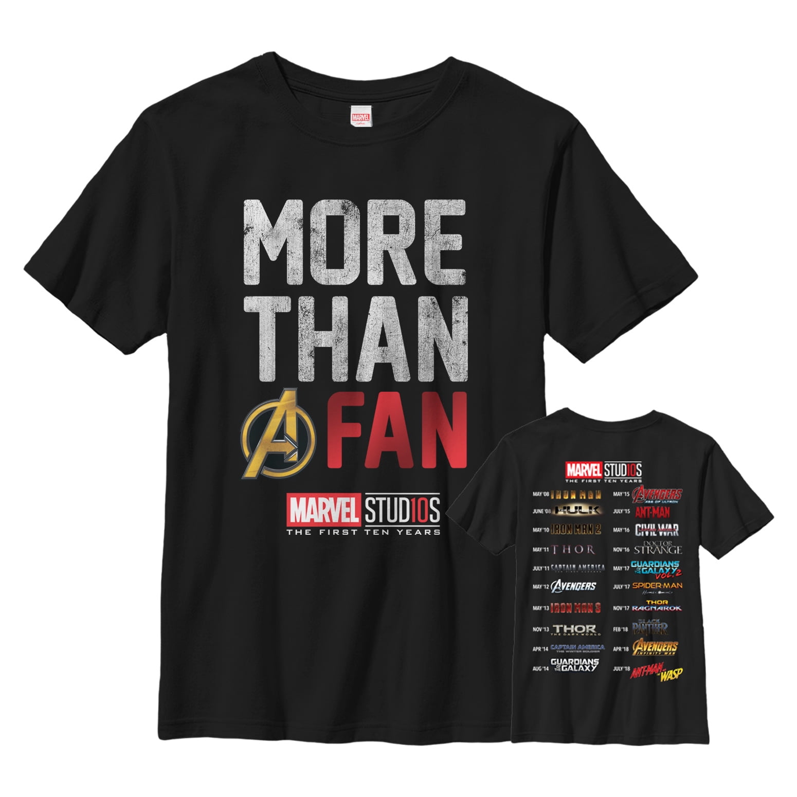 New Marvel 10th Anniversary More Than a Fan T shirt S-5XL 
