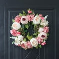 thumbnail image 3 of SPRING PARK 40cm Handmade Wreath Floral Artificial Simulation Flowers Garland, European Door Ornament for Home Party Decor, 3 of 7