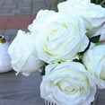 thumbnail image 3 of Enova Home Artificial Open Rose Flower Arrangements With White Square Ceramic Vase, 3 of 4
