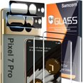 thumbnail image 1 of [Paquete de 3+3] Protector de pantalla de vidrio templado para Google Pixel 8 Pro 5G, desbloqueo ultrasónico de huellas dactilares, HD Clear Case Friendly resistente a los arañazos para Google Pixel 8, 1 of 4