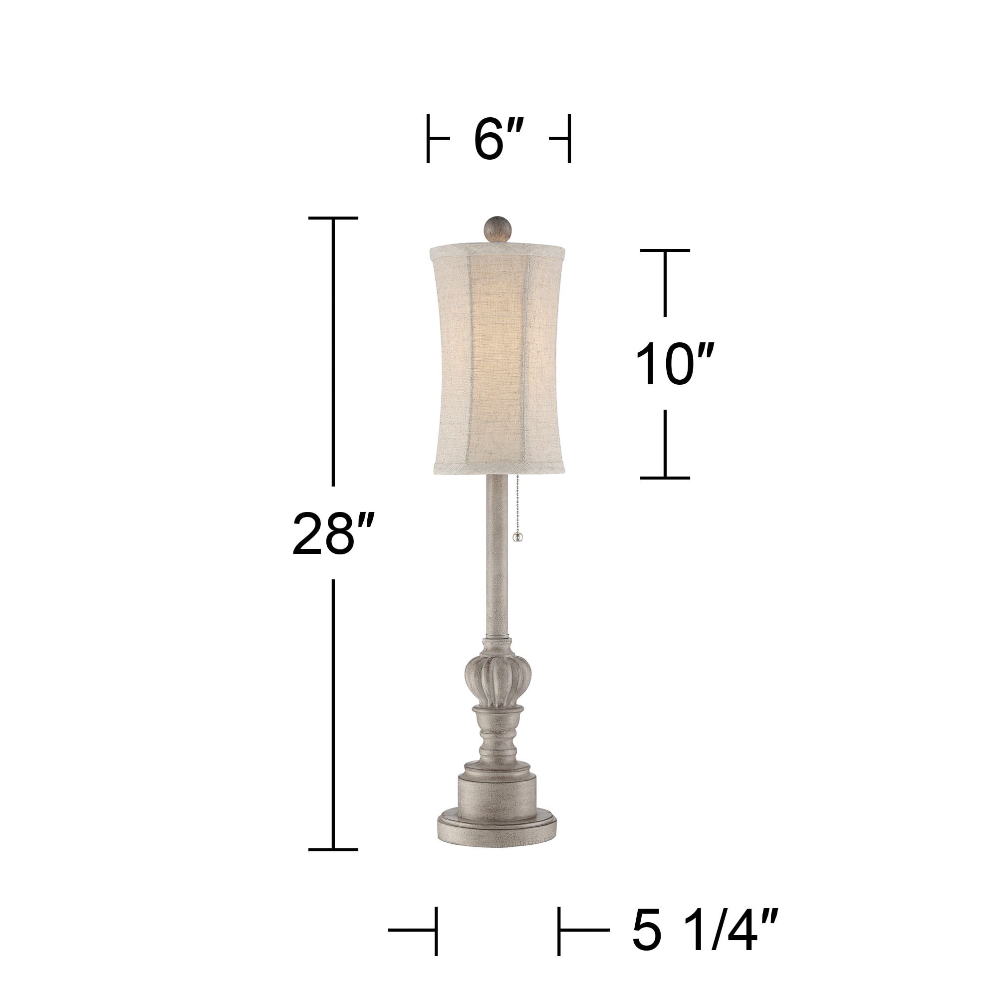 Regency Hill Traditional Buffet Table Lamps 28" Tall Set of 2 Natural Candlestick Cream Bell Shade for Dining Room